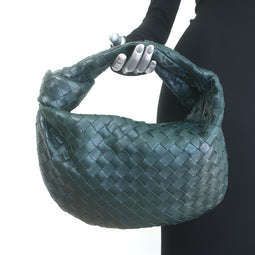 Bottega Veneta Small Jodie Hobo Bag Forest Green Intrecciato Leather NEW