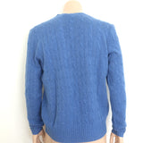 Polo Ralph Lauren Cashmere Cable Knit Sweater Caribbean Blue Size Large NEW