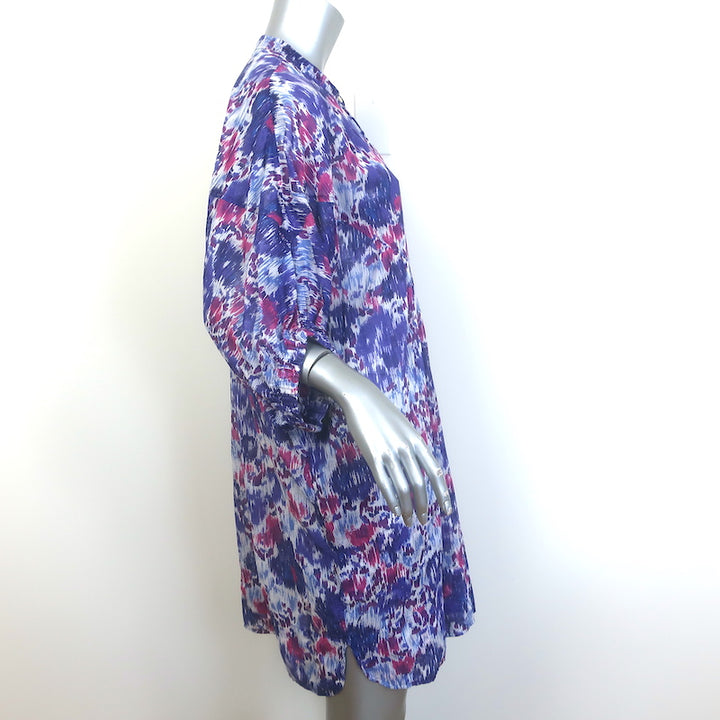 Isabel Marant Etoile Mazea Mini Dress Purple Printed Cotton Size 38