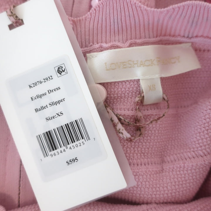 LoveShackFancy Eclipse Rhinestone Bandage Dress Pink Size Extra Small NEW