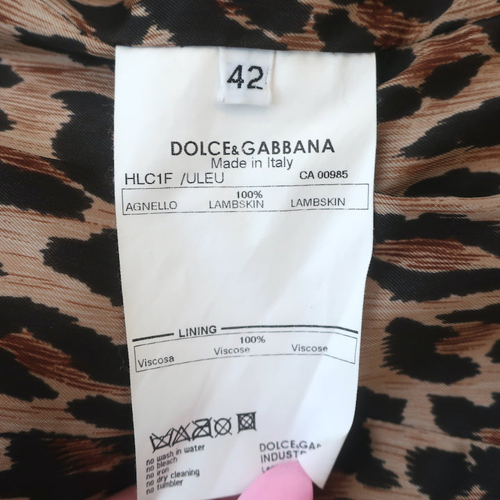 Dolce &amp; Gabbana Belted Leather Coat Brown Lambskin Size 42