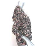 Isabel Marant Bali Ruched Zip-Front Blouse Black Printed Stretch Silk Size 40