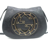 Gucci Blondie Studded Mini Crossbody Bag Black Leather