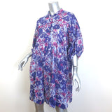 Isabel Marant Etoile Mazea Mini Dress Purple Printed Cotton Size 38