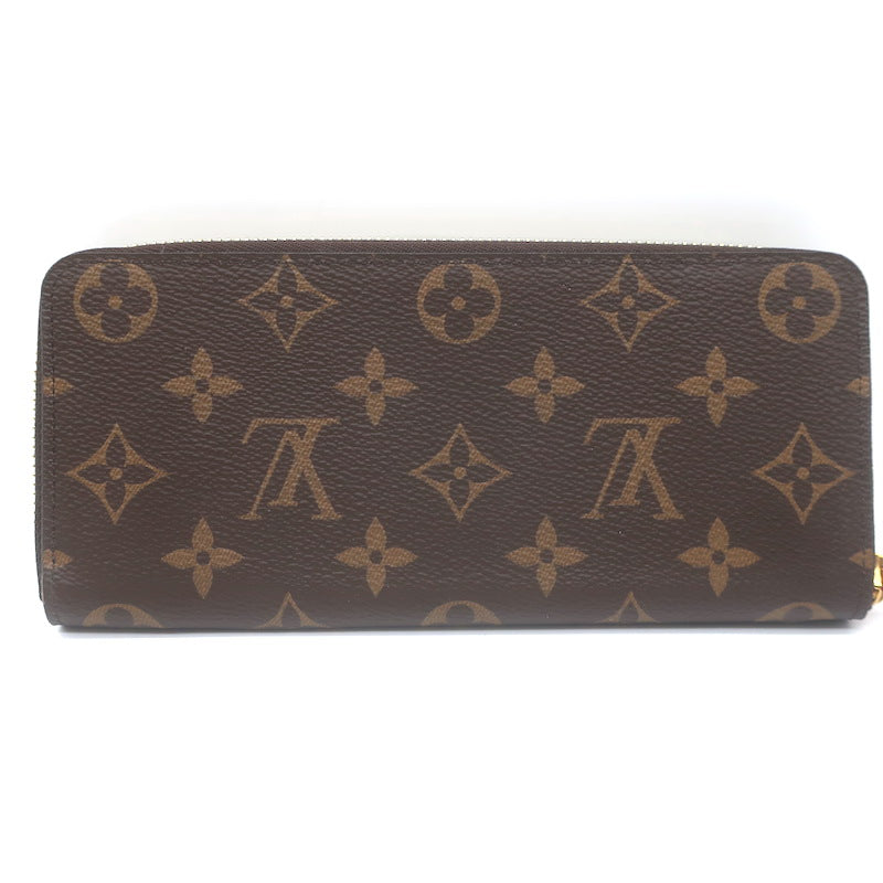 Louis Vuitton Clemence Wallet Brown Monogram Canvas &amp; Fuchsia Leather NEW
