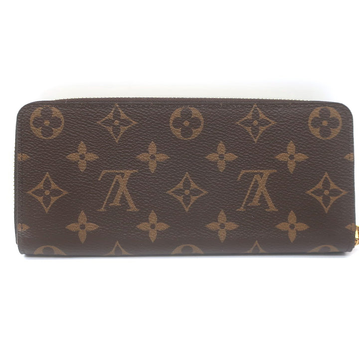Louis Vuitton Clemence Wallet Brown Monogram Canvas &amp; Fuchsia Leather NEW