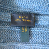 Polo Ralph Lauren Cashmere Cable Knit Sweater Caribbean Blue Size Large NEW
