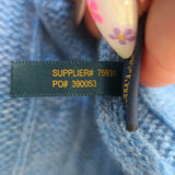 Polo Ralph Lauren Cashmere Cable Knit Sweater Caribbean Blue Size Large NEW