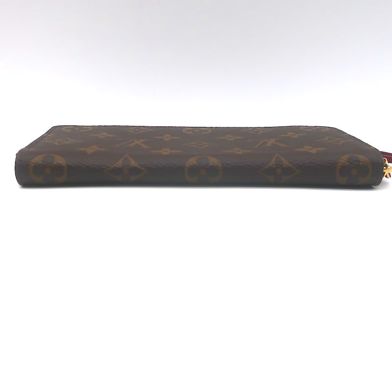 Louis Vuitton Clemence Wallet Brown Monogram Canvas &amp; Fuchsia Leather NEW