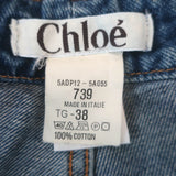 Chloe Mid-Rise Wide Leg Jeans Classic Blue Denim Size 38