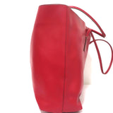 Prada Tie Closure Tote Red Leather Large Shoulder Bag