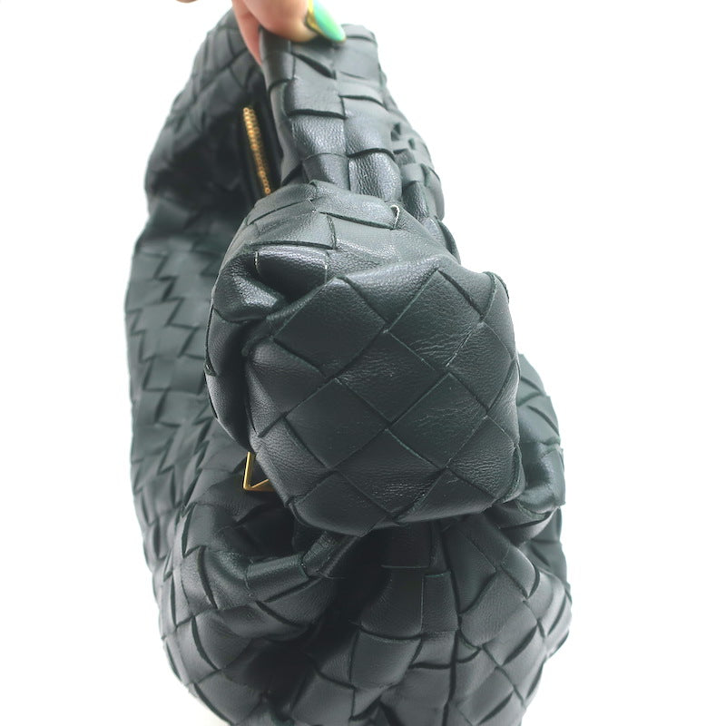 Bottega Veneta Small Jodie Hobo Bag Forest Green Intrecciato Leather NEW