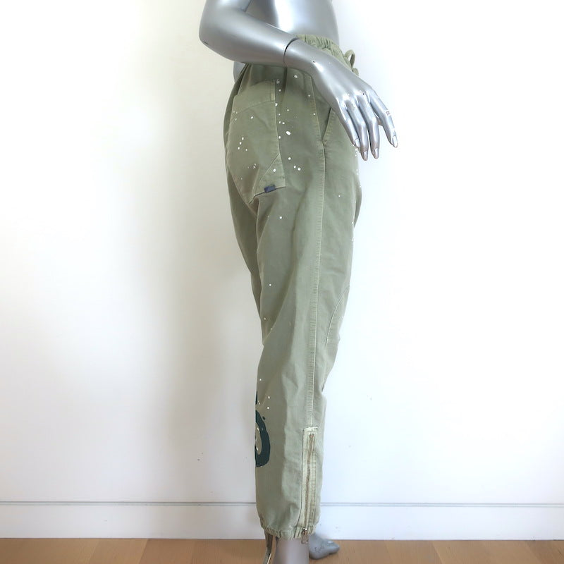FREECITY AW Paint Splattered Jump Pants Army Green Size Medium