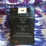 Isabel Marant Etoile Mazea Mini Dress Purple Printed Cotton Size 38