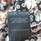 Isabel Marant Bali Ruched Zip-Front Blouse Black Printed Stretch Silk Size 40