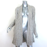 Inhabit Cable Knit Cashmere Cardigan Gray Size Small Open-Front Sweater
