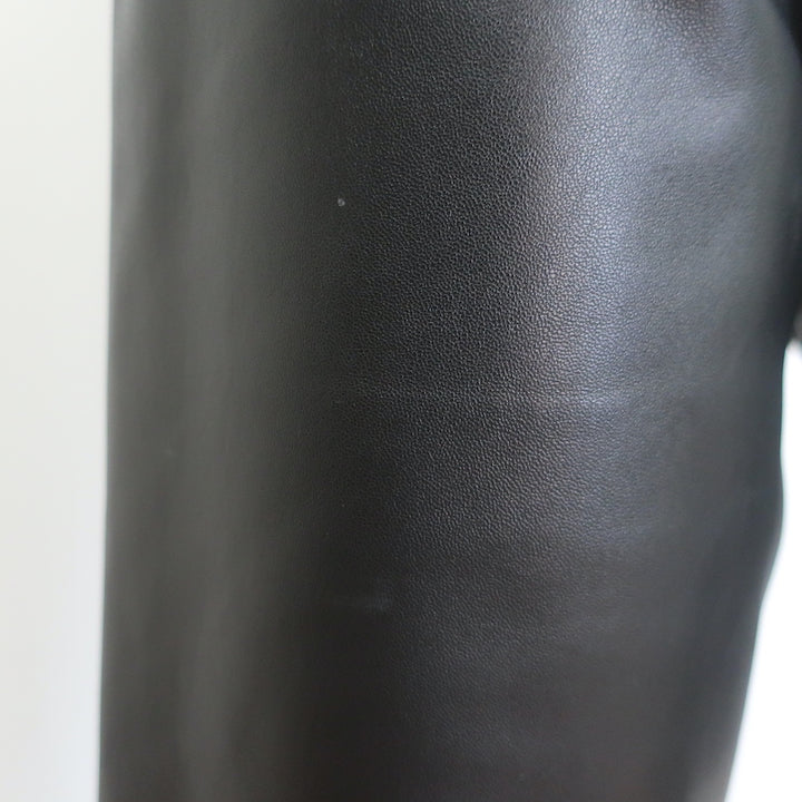 KHAITE Leather Straight Leg High Rise Pants Black Size 4
