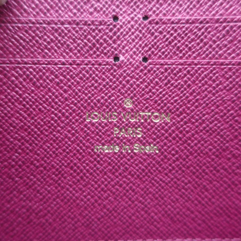 Louis Vuitton Clemence Wallet Brown Monogram Canvas &amp; Fuchsia Leather NEW