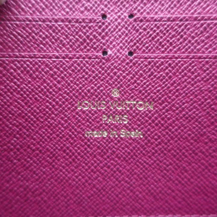 Louis Vuitton Clemence Wallet Brown Monogram Canvas &amp; Fuchsia Leather NEW