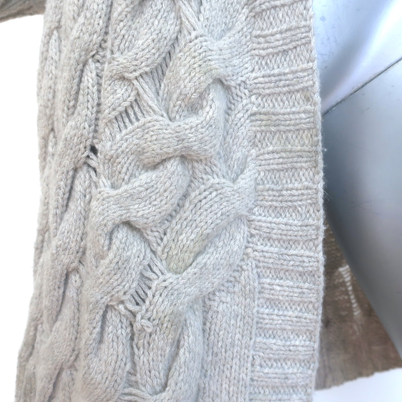 Inhabit Cable Knit Cashmere Cardigan Gray Size Small Open-Front Sweater