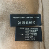 Ralph Lauren Black Label Leather-Trim Cashmere Sweater Jacket Beige Size Large