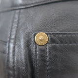 KHAITE Leather Straight Leg High Rise Pants Black Size 4