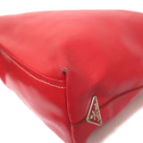Prada Tie Closure Tote Red Leather Large Shoulder Bag