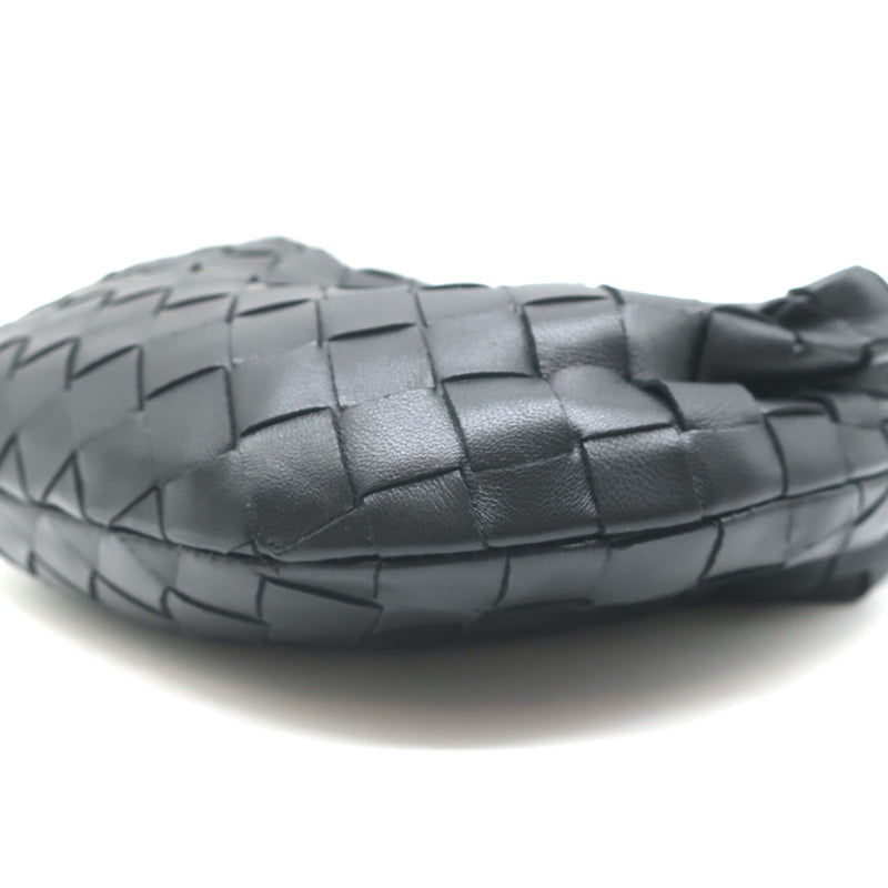 Bottega Veneta Mini Jodie Hobo Bag Black Intrecciato Leather