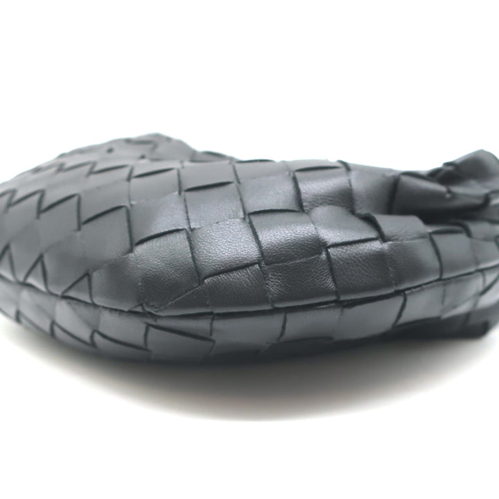 Bottega Veneta Mini Jodie Hobo Bag Black Intrecciato Leather