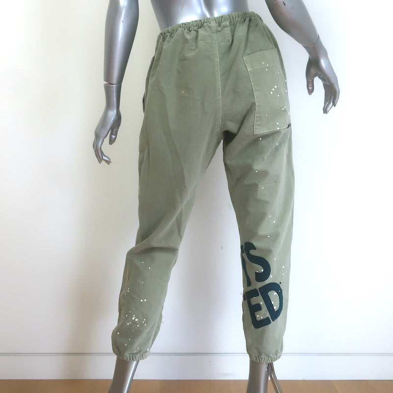 FREECITY AW Paint Splattered Jump Pants Army Green Size Medium