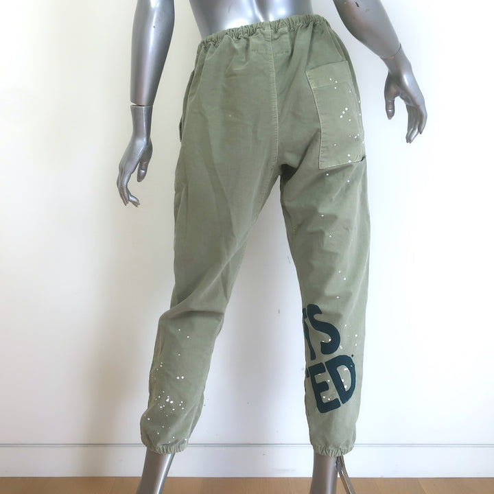 FREECITY AW Paint Splattered Jump Pants Army Green Size Medium