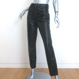 KHAITE Leather Straight Leg High Rise Pants Black Size 4