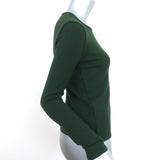 Oscar de la Renta Sweater Green Cashmere-Silk Size Extra Small Crewneck Pullover
