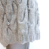 Inhabit Cable Knit Cashmere Cardigan Gray Size Small Open-Front Sweater