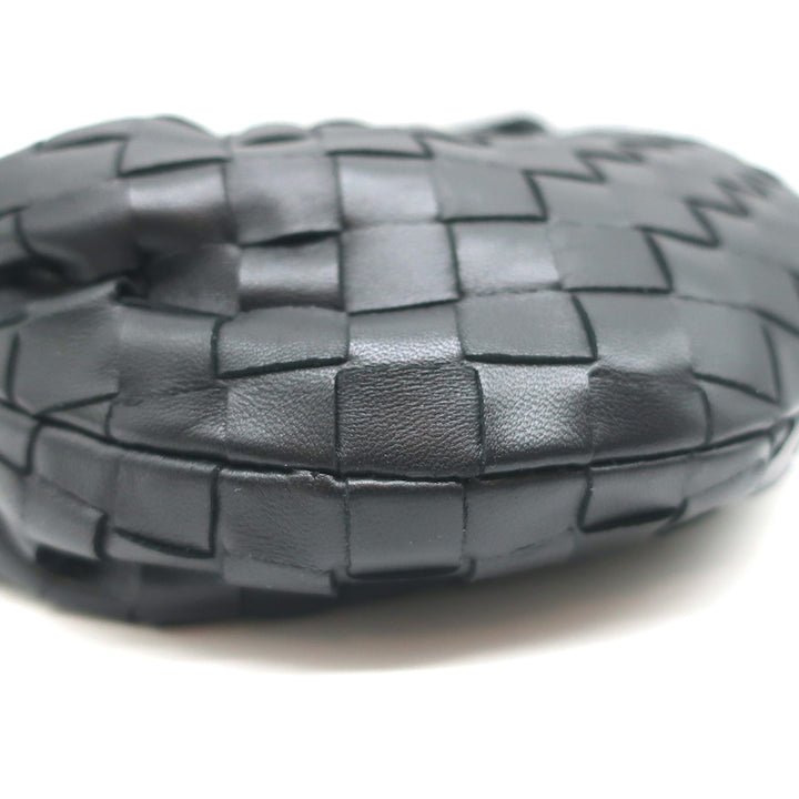 Bottega Veneta Mini Jodie Hobo Bag Black Intrecciato Leather