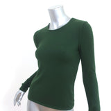 Oscar de la Renta Sweater Green Cashmere-Silk Size Extra Small Crewneck Pullover