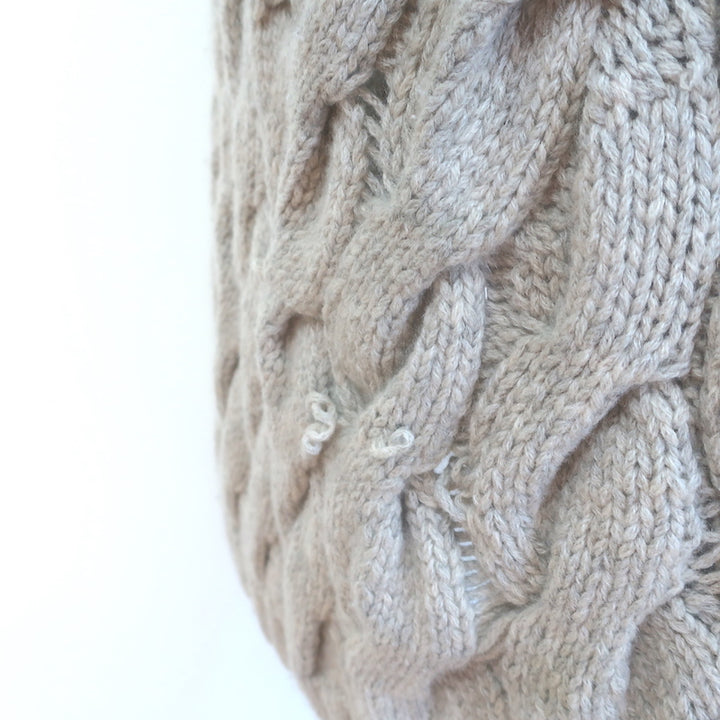 Inhabit Cable Knit Cashmere Cardigan Gray Size Small Open-Front Sweater