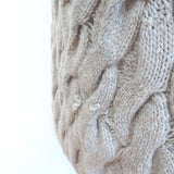 Inhabit Cable Knit Cashmere Cardigan Gray Size Small Open-Front Sweater