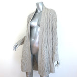 Inhabit Cable Knit Cashmere Cardigan Gray Size Small Open-Front Sweater
