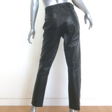 KHAITE Leather Straight Leg High Rise Pants Black Size 4