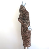 Vintage D&G Dolce & Gabbana Leopard Print Long Sleeve Dress Brown Size 42