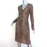 Vintage D&G Dolce & Gabbana Leopard Print Long Sleeve Dress Brown Size 42