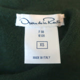 Oscar de la Renta Sweater Green Cashmere-Silk Size Extra Small Crewneck Pullover
