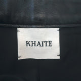 KHAITE Leather Straight Leg High Rise Pants Black Size 4