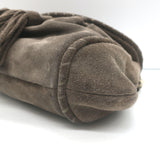 Vanessa Bruno Small Tassel Wristlet Clutch Bag Dark Brown Suede