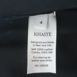 KHAITE Leather Straight Leg High Rise Pants Black Size 4