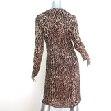 Vintage D&G Dolce & Gabbana Leopard Print Long Sleeve Dress Brown Size 42