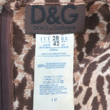 Vintage D&G Dolce & Gabbana Leopard Print Long Sleeve Dress Brown Size 42