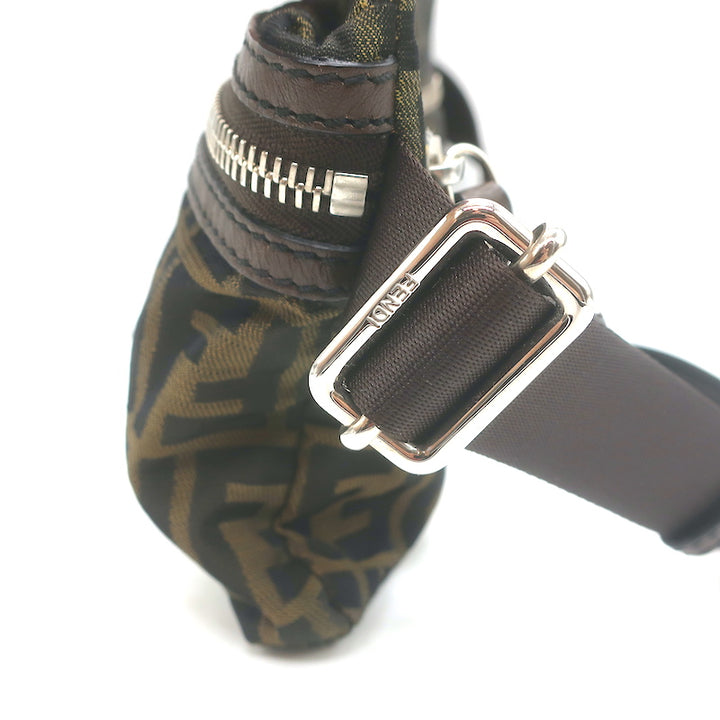 Fendi Zucca Fanny Pack Belt Bag Brown Canvas &amp; Leather