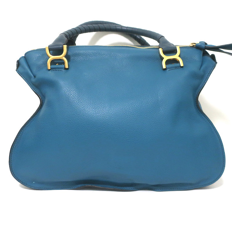 Chloe Marcie Large Shoulder Bag Laguna Blue Leather